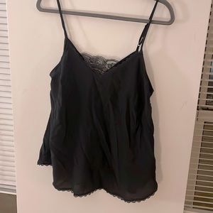Anthropologie Black Lace Trim Tank Top